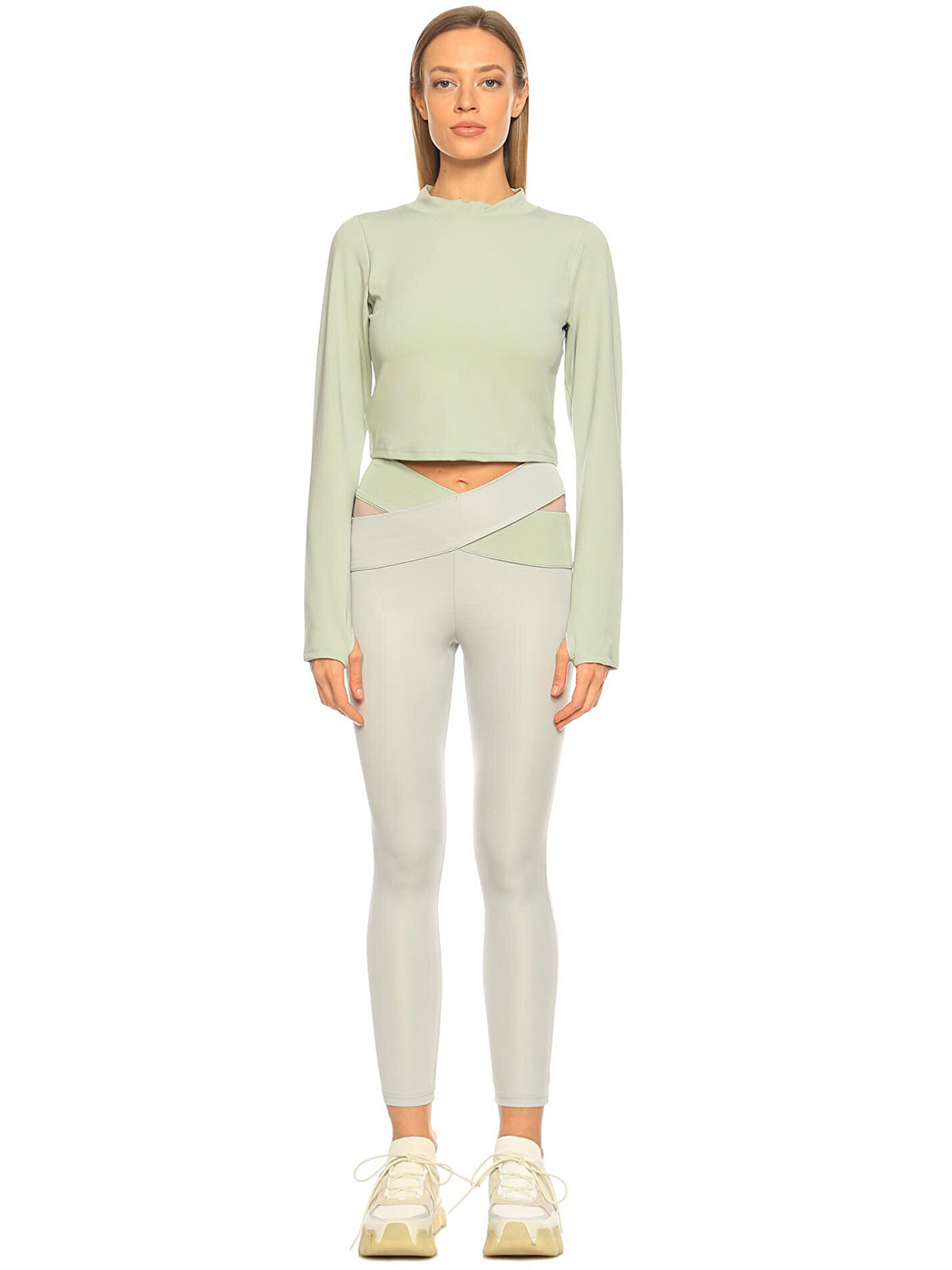 Custom Design Back Decollete Crop | Yeşil