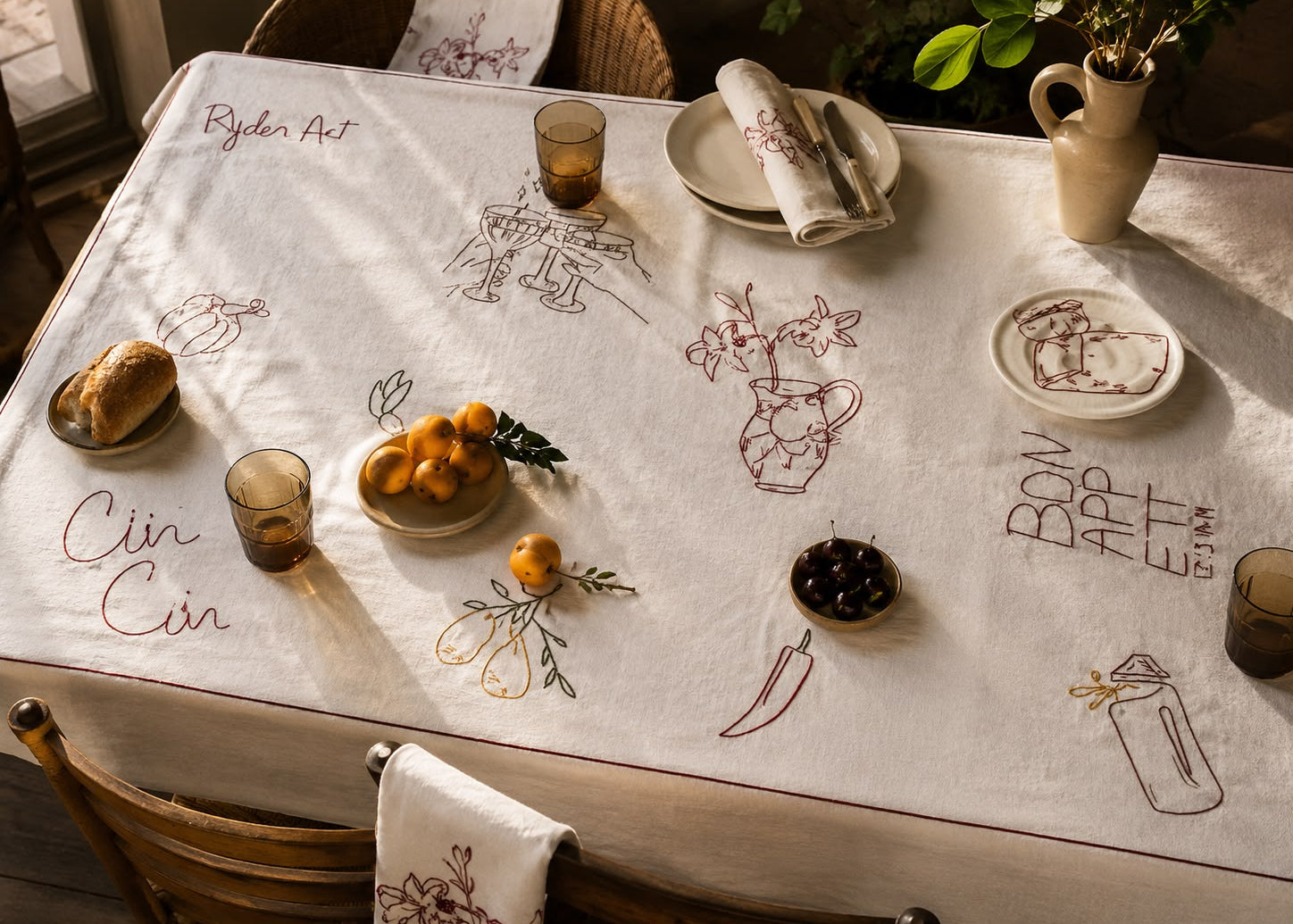 Artisan Crafted Poplin Masa Örtüsü