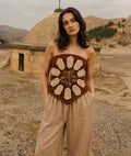 Elara Linen Top - Koyu Kahve
