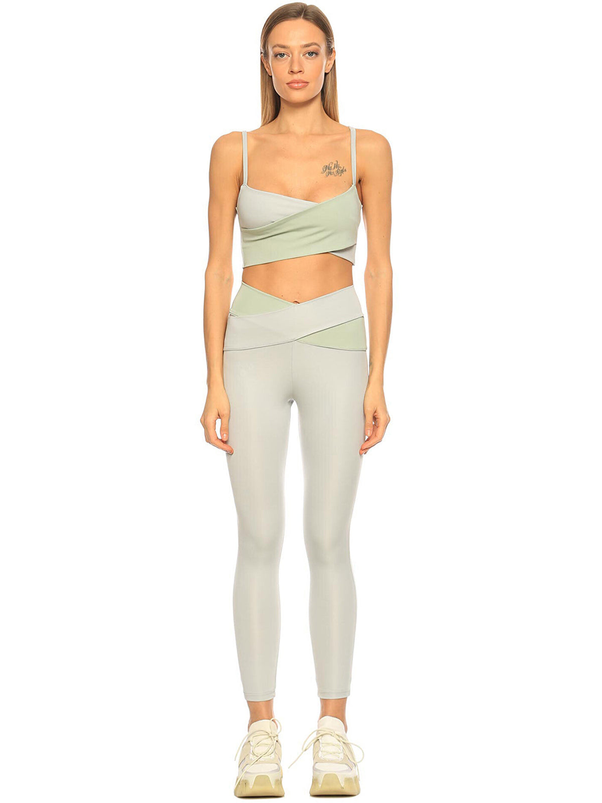 Cross Line Sports Bra - Yeşil
