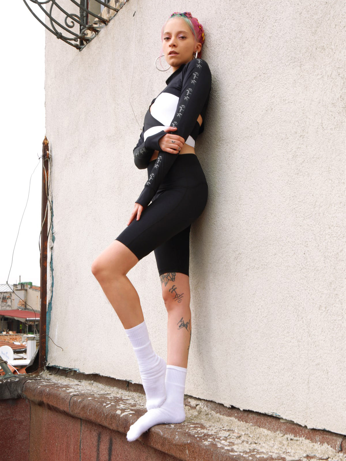 High Waist Biker Short | Siyah